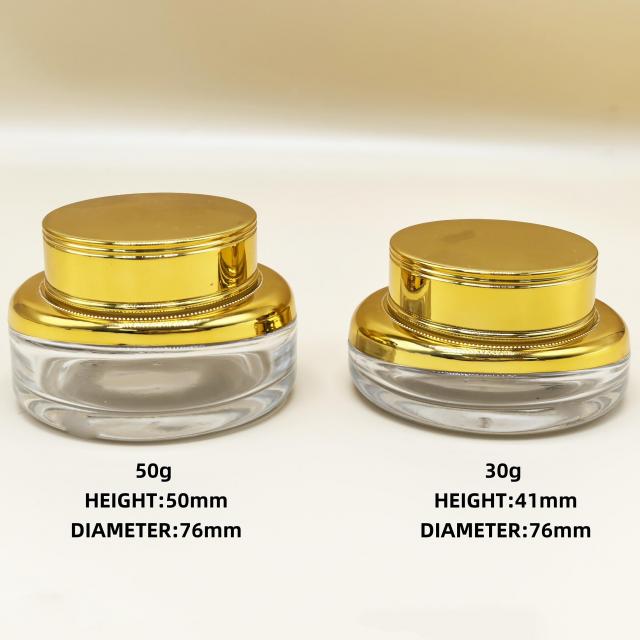 30g 50g Luxury Round Skin Cream Glass Jar
